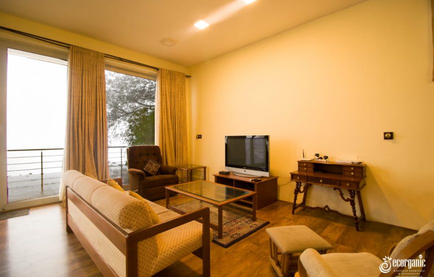 fully furnished living hall of the bungalow by the lake kodaikanal