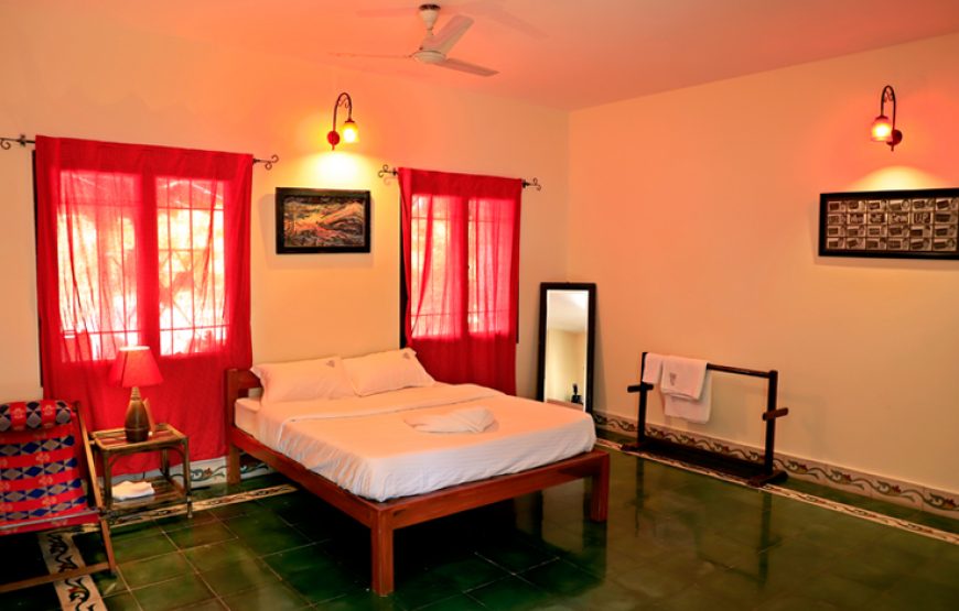 Luxurious bedroom with all amenities in courtyard Bangalore